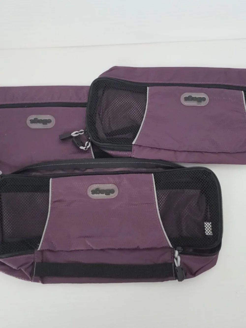 eBags Pack It Flat Toiletries Purple Travel Hanging Bag & Storage Cubes Lot Of 6